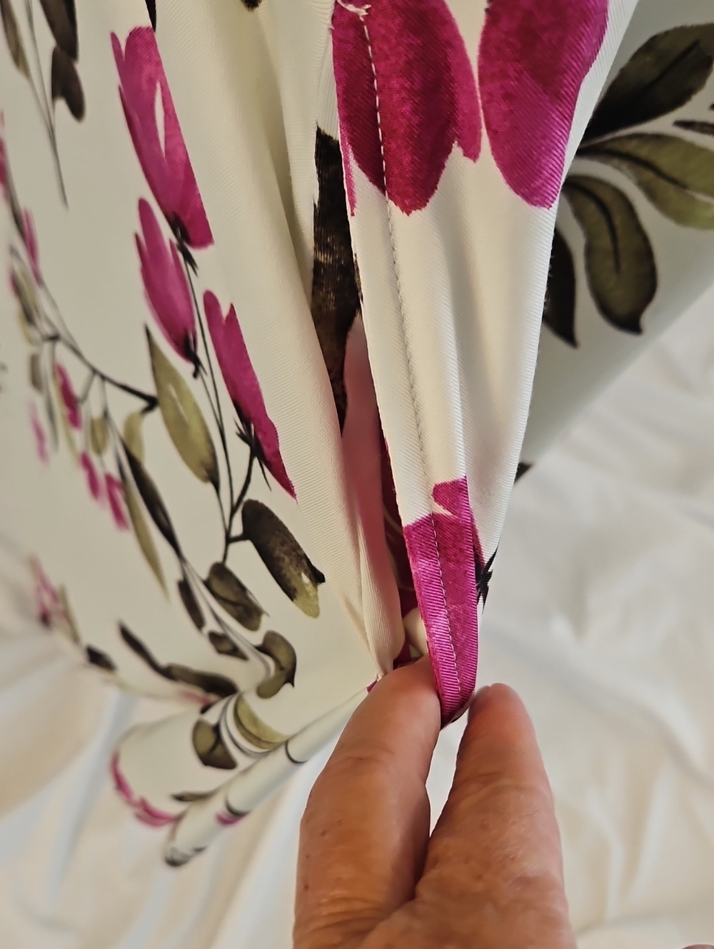 LuLaRoe Cream Tank Dress with Pink & Olive Floral Print Side Pockets Size 3XL - Picture 7 of 9